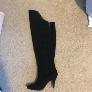 Over the knee black boots